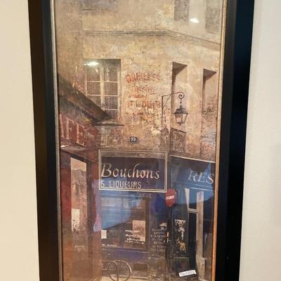 Metal shelving with French decor only