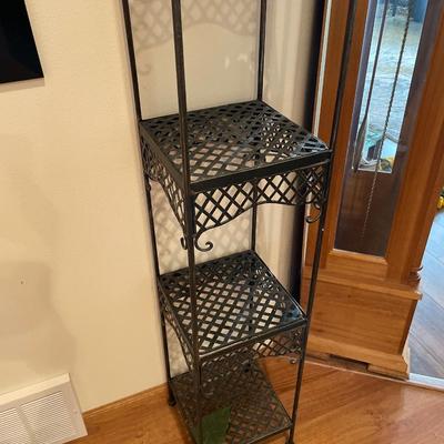 Metal shelving with French decor only