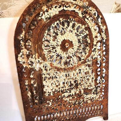 Lot #157 Chippy Antique Fireplace Insert from New Orleans Home - great garden piece