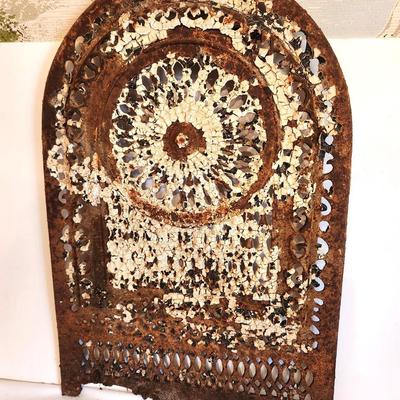 Lot #157 Chippy Antique Fireplace Insert from New Orleans Home - great garden piece
