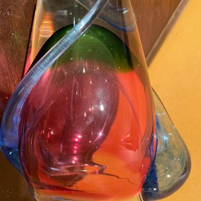 Unique, heavy glass vase