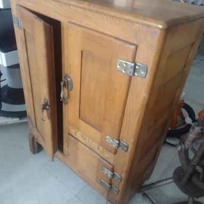 Antique Oak Cabinet Ice Box
