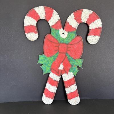 LOT 83: Vintage Ornaments, Plastic "Popcorn" Candy Cane, Hand Blown LED Globes & oMore