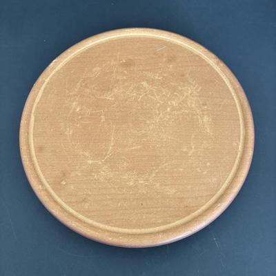 LOT 84: MCM California Original Pottery Serving Set/Lazy Susan 755 759: Bright Orange & Red