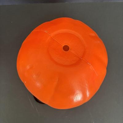 LOT 86: Vintage Halloween Pumpkin Candy Bucket, Relpo Planter & Gorilla Mask along with a 10" Fiber Optic Pumpkin ?