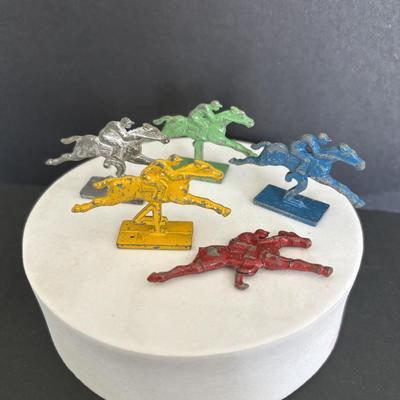 LOT 92: Vintage Marbles, Auto Bingo, Derby Board Game Pieces including Metal Horses, Playing Cards, Money, Place Tickets along with...