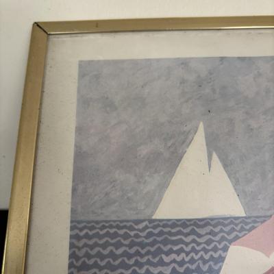 LOT 94: Harry Wysocki Art Print: "The Beach Umbrellas"