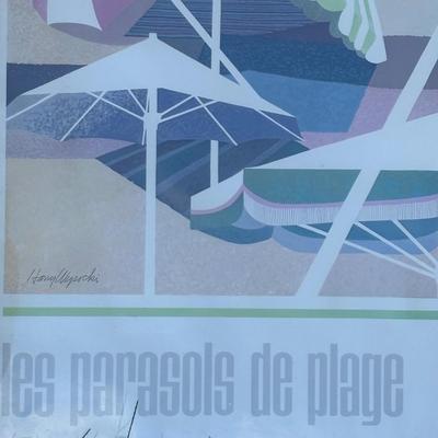 LOT 94: Harry Wysocki Art Print: "The Beach Umbrellas"