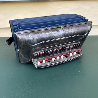 LOT 95: Vintage Toys: Chromatic Magnus Accordion, Animals Cards, Disneyland Tabletop Pinball Game