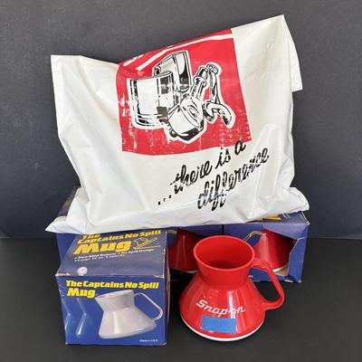 LOT 98: Snap On Grap Bag: The Captains No Spill Mugs, Bottle Opener & More