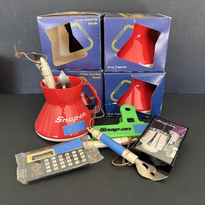 LOT 99: Snap On Grap Bag: The Captains No Spill Mugs, Bottle Opener & More