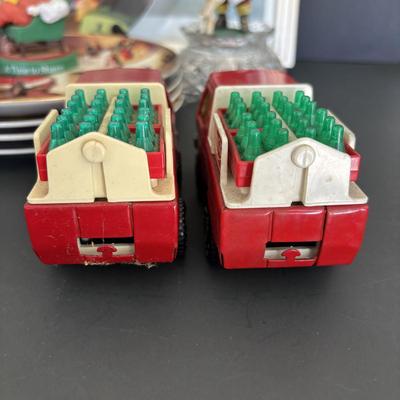 LOT 105: Coca-Cola Collection: Buddy L Toy Trucks, Sakura Stoneware Plates, Ornaments & More