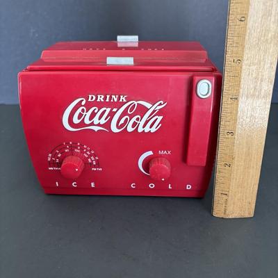 LOT 107: Coca-Cola Mini Cooler Radio, NIP Dominos & Playing Cards