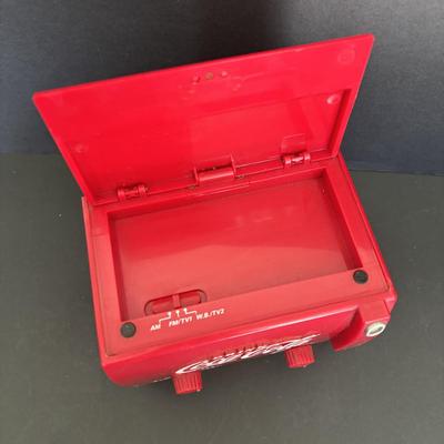 LOT 107: Coca-Cola Mini Cooler Radio, NIP Dominos & Playing Cards