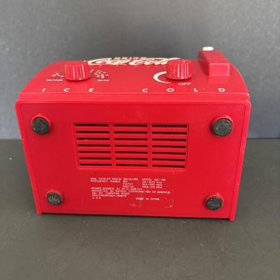 LOT 107: Coca-Cola Mini Cooler Radio, NIP Dominos & Playing Cards
