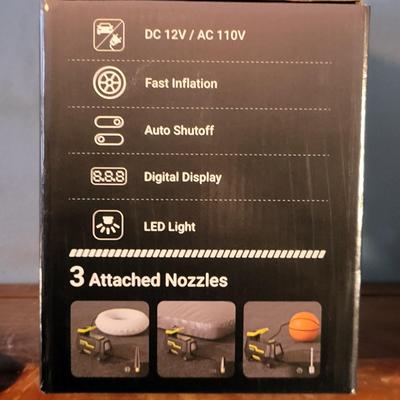 LOT 116: Two-Shelf Red Metal Tool Cart, Portable Tire Inflator, Jump Start Battery and Car Diagnostic Scan Tool