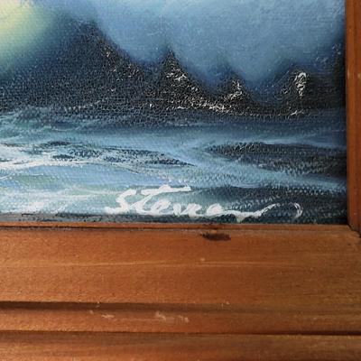 LOT 117: Collection of Beach Themed Artwork and Decorations Including Painted Lighthouse Clock, Wall Tapestry and More