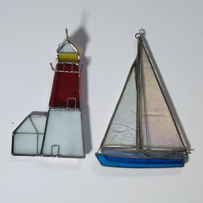 LOT 117: Collection of Beach Themed Artwork and Decorations Including Painted Lighthouse Clock, Wall Tapestry and More