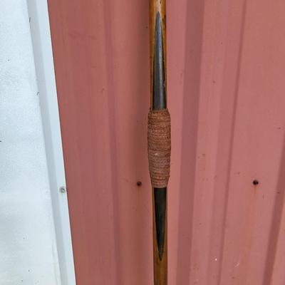 LOT 122: Pair of Vintage Wooden Bow's Featuring a Recurve & Longbow