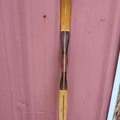 LOT 122: Pair of Vintage Wooden Bow's Featuring a Recurve & Longbow