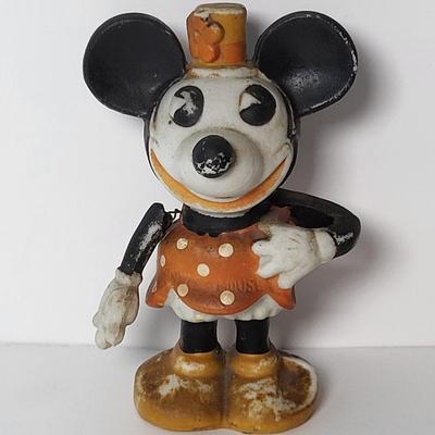 LOT 125: Early Disney/Pre-WWII Mickey & Minnie Tooth Brush Holders, 7-Dwarves Ornament, Minnie Mouse Ornament & More