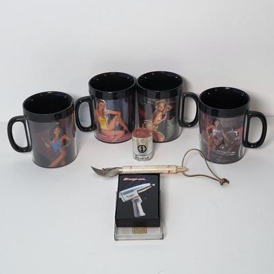 LOT 130: Vintage Snap-0n Tool-Mates Thermo-Serve Coffee Mugs (4) & More