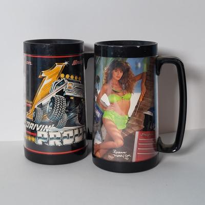 LOT 134: Vintage Snap-On Pin-up Girls 16oz Cups (3) & "Driving Proud Truck 16oz Cup & More