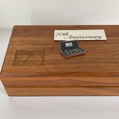 LOT 139: Vintage Snap-on Tools 70th Anniversary Special Edition 24K Gold Engraved Lettering Ratchet Set in Wood Display Box