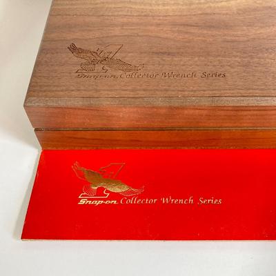 LOT 141: Snap-on Collector Edition 24K Gold Engraved Wrench Set with Wood Display Box