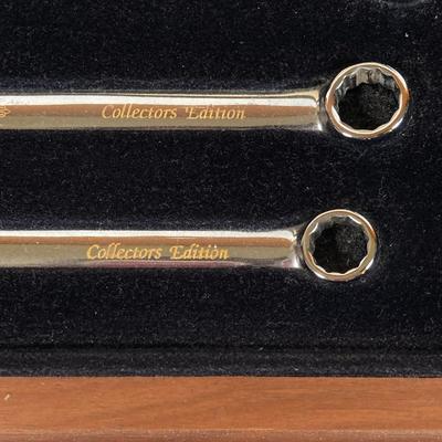 LOT 141: Snap-on Collector Edition 24K Gold Engraved Wrench Set with Wood Display Box