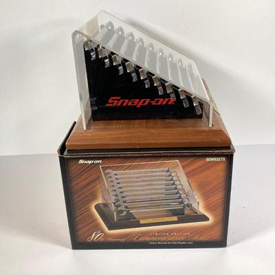 LOT 142: Snap-on 80th Commemorative Anniversary "The Best is Yet to Come" 24K Gold Filled Inlay Wrench Set in Original Bpx