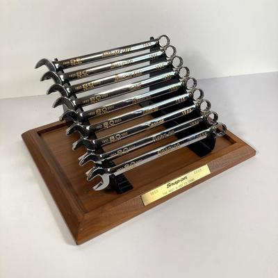 LOT 142: Snap-on 80th Commemorative Anniversary "The Best is Yet to Come" 24K Gold Filled Inlay Wrench Set in Original Bpx