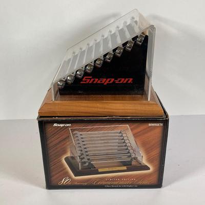 LOT 142: Snap-on 80th Commemorative Anniversary "The Best is Yet to Come" 24K Gold Filled Inlay Wrench Set in Original Bpx