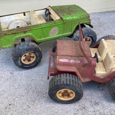 LOT 148: Vintage Metal Tonka, Buddy L and Jeep Toy Trucks