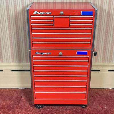 LOT 153: Vintage Snap-on Tools Small Rolling Toolbox / Cabinet (Sales Rep Display Sample) only 32.5" tall!