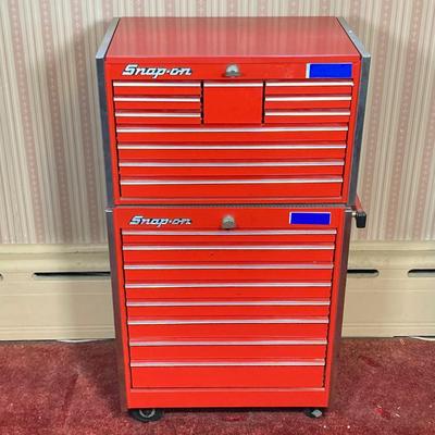 LOT 153: Vintage Snap-on Tools Small Rolling Toolbox / Cabinet (Sales Rep Display Sample) only 32.5" tall!