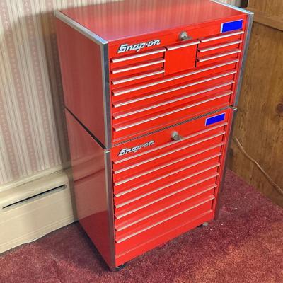 LOT 153: Vintage Snap-on Tools Small Rolling Toolbox / Cabinet (Sales Rep Display Sample) only 32.5" tall!
