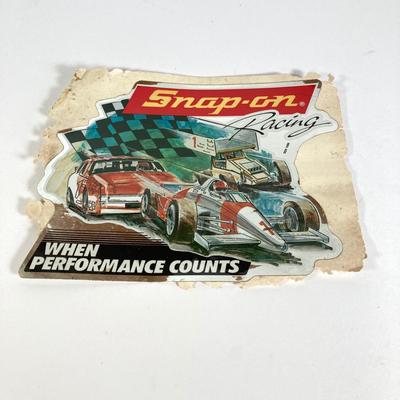 LOT 156: Vintage Snap-on Racing Collection - Decal / Sticker, Racing Hat, Dale Earnhardt Collectible Knives and Mug