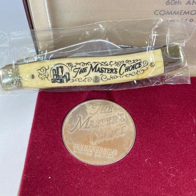 LOT 158: Snap-on 60th Anniversary Commemorative Limited Edition Coin and Knife Set with 60th Anniversary Belt Buckle