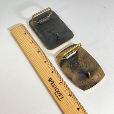 LOT 161: Snap-on 70th Anniversary and Leading the Way Brass Belt Buckles