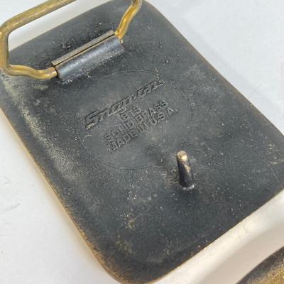 LOT 161: Snap-on 70th Anniversary and Leading the Way Brass Belt Buckles
