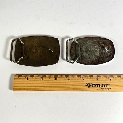 LOT 193: Pair of Snap-on Belt Buckles - 60th Anniversary and Snap-on (Chrome and Bronze)