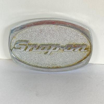 LOT 193: Pair of Snap-on Belt Buckles - 60th Anniversary and Snap-on (Chrome and Bronze)