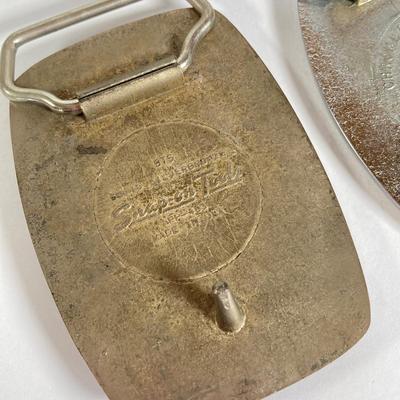 LOT 193: Pair of Snap-on Belt Buckles - 60th Anniversary and Snap-on (Chrome and Bronze)