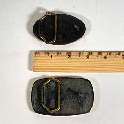 LOT 194: Snap-on Limited Edition Drivin Proud Brass Belt Buckle and Snap-on "1" Brass Belt Buckle