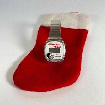 LOT 195: Snap-on Quality Work Socks in Cardboard Bank Truck, American Classics Decals, Digital Watch, Christmas Stocking and More