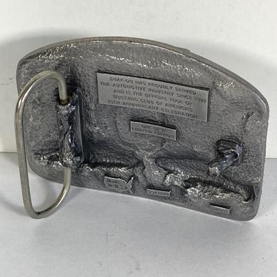 LOT 197: Ford and Snap-on Collection - Commemorative Mustang Belt Buckle, American Classics Decal, Victorino Switzerland Knives and...