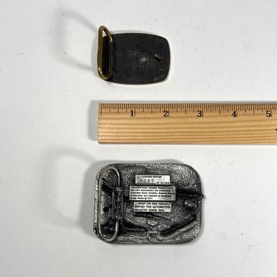 LOT 198: Snap-on Salutes 40 Years of Corvettes Limited Edition Numbered Belt Buckle and 70 Year Anniversary Belt Buckle