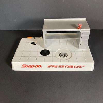 LOT 201: Snap-on Joe's Service "Nothing Even Comes Close" Motion Bank, #1 Worldwide Pennant, Business Card Holder /...