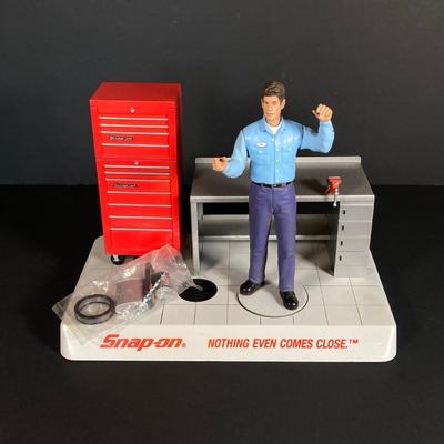 LOT 201: Snap-on Joe's Service "Nothing Even Comes Close" Motion Bank, #1 Worldwide Pennant, Business Card Holder /...
